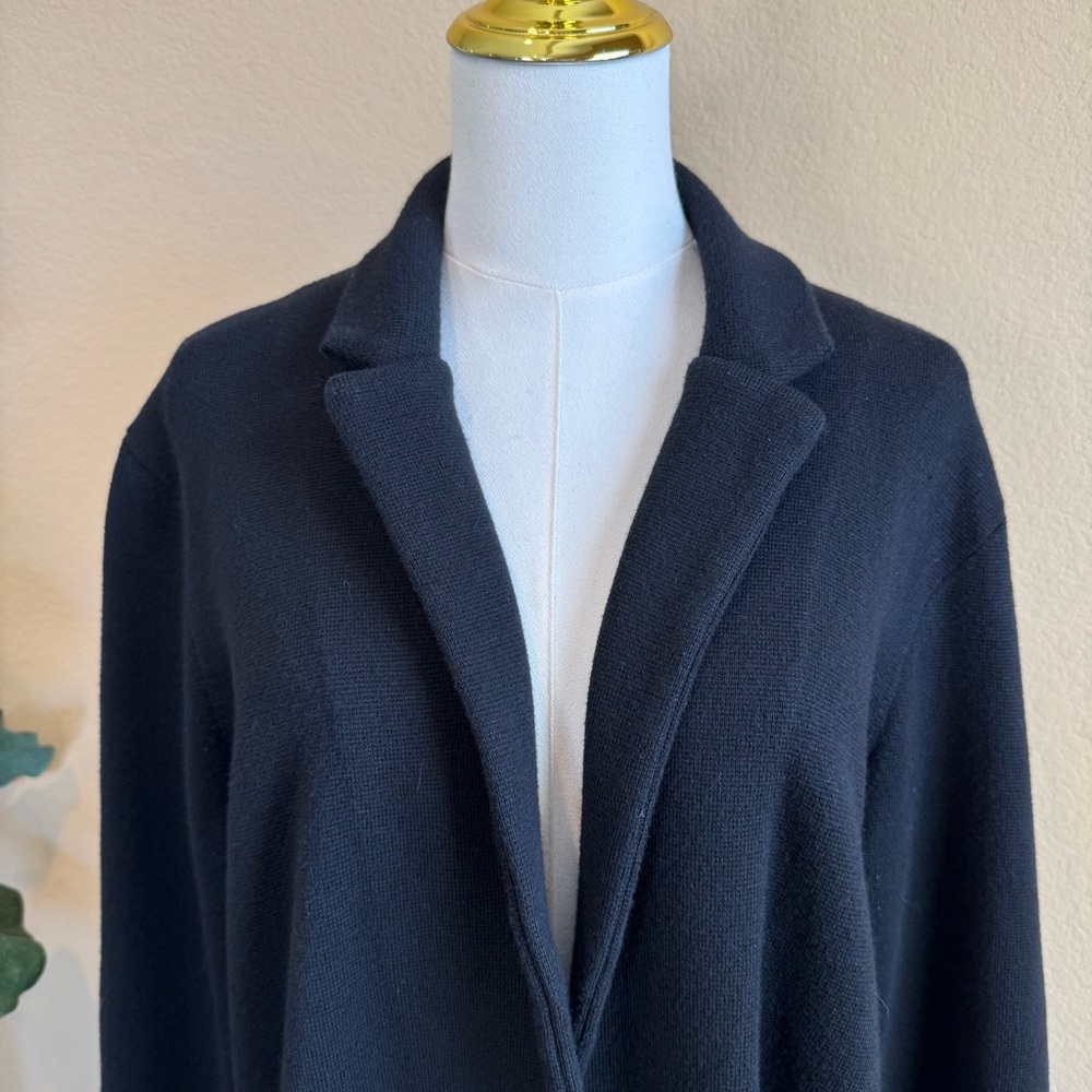 J Crew Cecile Relaxed Sweater Blazer Womens L Black Wool Double Knit Capsule - Picture 5 of 16